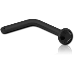 BLACK PVD COATED SURGICAL STEEL GRADE 316L VALUE CRYSTAL JEWELED 90 DEGREE NOSE STUD