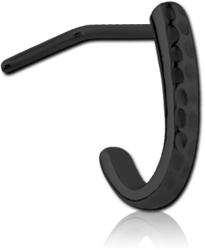 BLACK PVD COATED SURGICAL STEEL GRADE 316L 90 DEGREE WRAP AROUND NOSE STUD