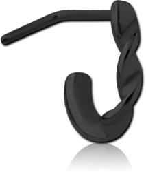 BLACK PVD COATED SURGICAL STEEL GRADE 316L 90 DEGREE WRAP AROUND NOSE STUD