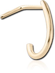 GOLD PVD 18K COATED SURGICAL STEEL GRADE 316L 90 DEGREE WRAP AROUND NOSE STUD