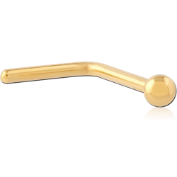 GOLD PVD COATED SURGICAL STEEL GRADE 316L 90 DEGREE BALL NOSE STUD