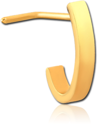 GOLD PVD COATED SURGICAL STEEL GRADE 316L 90 DEGREE WRAP AROUND NOSE STUD