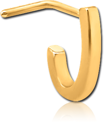 GOLD PVD COATED SURGICAL STEEL GRADE 316L 90 DEGREE WRAP AROUND NOSE STUD