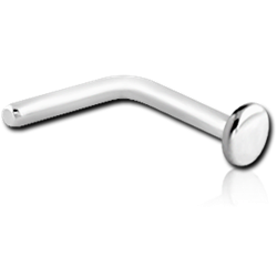 STERLING 925 SILVER JEWELED 90 DEGREE DISC NOSE STUD