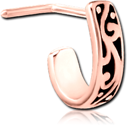 ROSE GOLD PVD COATED SURGICAL STEEL GRADE 316L 90 DEGREE WRAP AROUND NOSE STUD - FILIGREE
