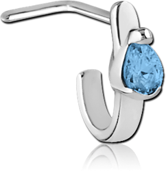 SURGICAL STEEL GRADE 316L 90 DEGREE JEWELED WRAP AROUND NOSE STUD