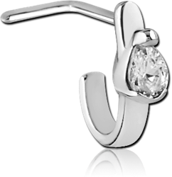 SURGICAL STEEL GRADE 316L 90 DEGREE JEWELED WRAP AROUND NOSE STUD