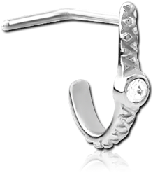 SURGICAL STEEL GRADE 316L 90 DEGREE JEWELED WRAP AROUND NOSE STUD