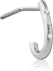 SURGICAL STEEL GRADE 316L 90 DEGREE JEWELED WRAP AROUND NOSE STUD