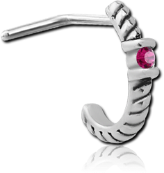SURGICAL STEEL GRADE 316L 90 DEGREE JEWELED WRAP AROUND NOSE STUD