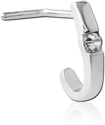 SURGICAL STEEL GRADE 316L 90 DEGREE JEWELED WRAP AROUND NOSE STUD