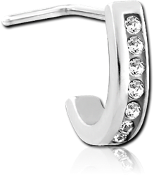 SURGICAL STEEL GRADE 316L STRAIGHT JEWELED WRAP AROUND NOSE STUD