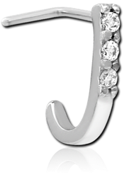 SURGICAL STEEL GRADE 316L 90 DEGREE JEWELED WRAP AROUND NOSE STUD