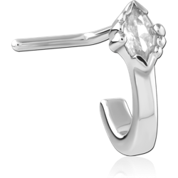 SURGICAL STEEL GRADE 316L 90 DEGREE JEWELED WRAP AROUND NOSE STUD