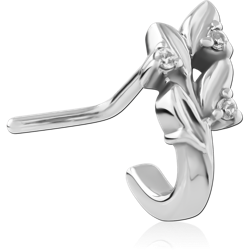 SURGICAL STEEL GRADE 316L 90 DEGREE JEWELED WRAP AROUND NOSE STUD