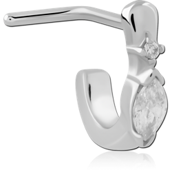 SURGICAL STEEL GRADE 316L 90 DEGREE JEWELED WRAP AROUND NOSE STUD