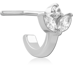 SURGICAL STEEL GRADE 316L 90 DEGREE JEWELED WRAP AROUND NOSE STUD