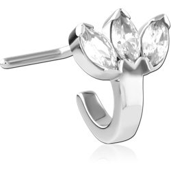 SURGICAL STEEL GRADE 316L 90 DEGREE JEWELED WRAP AROUND NOSE STUD