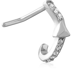SURGICAL STEEL GRADE 316L 90 DEGREE JEWELED WRAP AROUND NOSE STUD