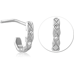 SURGICAL STEEL GRADE 316L 90 DEGREE JEWELED WRAP AROUND NOSE STUD