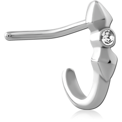 SURGICAL STEEL GRADE 316L 90 DEGREE JEWELED WRAP AROUND NOSE STUD
