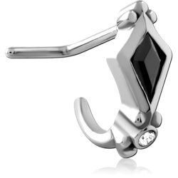 SURGICAL STEEL GRADE 316L 90 DEGREE JEWELED WRAP AROUND NOSE STUD