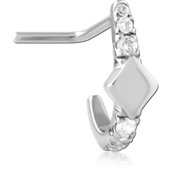 SURGICAL STEEL GRADE 316L 90 DEGREE JEWELED WRAP AROUND NOSE STUD