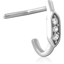 SURGICAL STEEL GRADE 316L 90 DEGREE JEWELED WRAP AROUND NOSE STUD