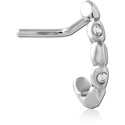 SURGICAL STEEL GRADE 316L 90 DEGREE JEWELED WRAP AROUND NOSE STUD