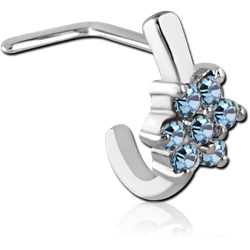 SURGICAL STEEL GRADE 316L 90 DEGREE JEWELED WRAP AROUND NOSE STUD