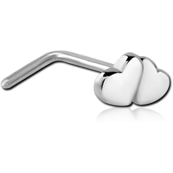 SURGICAL STEEL GRADE 316L STRAIGHT NOSE STUD - HEART