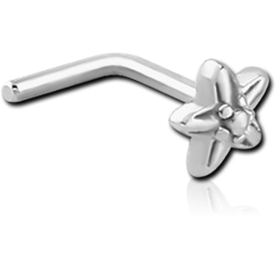 SURGICAL STEEL GRADE 316L 90 DEGREE NOSE STUD-FLOWER