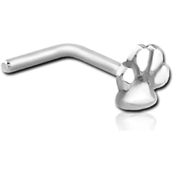 SURGICAL STEEL GRADE 316L 90 DEGREE NOSE STUD  - PAW