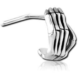 SURGICAL STEEL GRADE 316L 90 DEGREE WRAP AROUND NOSE STUD - WRIST BONE