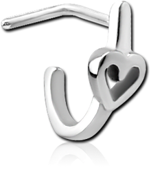 SURGICAL STEEL GRADE 316L 90 DEGREE WRAP AROUND NOSE STUD - HEART
