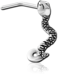 SURGICAL STEEL GRADE 316L 90 DEGREE WRAP AROUND NOSE STUD - SNAKE