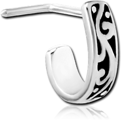 SURGICAL STEEL GRADE 316L 90 DEGREE WRAP AROUND NOSE STUD - FILIGREE