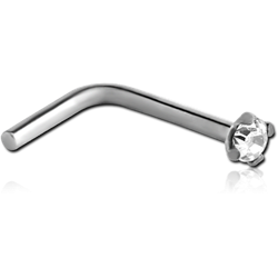 TITANIUM ALLOY CURVED PRONG SET 1.5MM JEWELED NOSE STUD