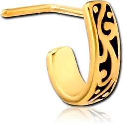 STERILE GOLD PVD COATED SURGICAL STEEL GRADE 316L 90 DEGREE WRAP AROUND NOSE STUD - FILIGREE