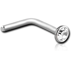 STERILE SURGICAL STEEL GRADE 316L JEWELED CURVED NOSE STUD