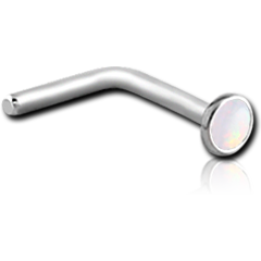 STERILE SURGICAL STEEL GRADE 316L SYNTHETIC OPAL 90 DEGREE NOSE STUD