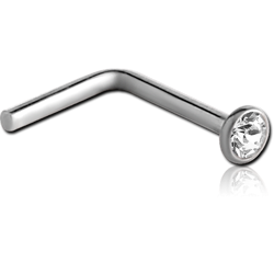 STERILE TITANIUM ALLOY JEWELED CURVED NOSE STUD