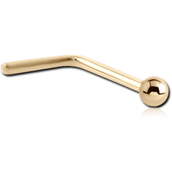 ZIRCON GOLD PVD COATED SURGICAL STEEL GRADE 316L 90 DEGREE BALL NOSE STUD