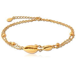 GOLD PVD COATED SURGICAL STEEL GRADE 316L ANKLET - SHELL
