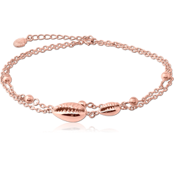 ROSE GOLD PVD COATED SURGICAL STEEL GRADE 316L ANKLET - SHELL