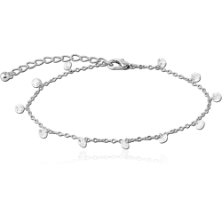 RHODIUM PLATED BASE METAL FASHION ANKLET