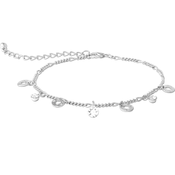 RHODIUM PLATED BASE METAL FASHION ANKLET
