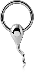 SURGICAL STEEL GRADE 316L BALL CLOSURE RING WITH SPERM ATTACHMENT