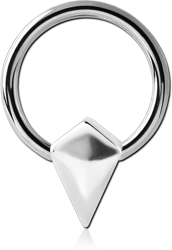 SURGICAL STEEL GRADE 316L BALL CLOSURE RING WITH ATTACHMENT