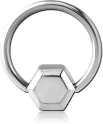 SURGICAL STEEL GRADE 316L BALL CLOSURE RING WITH ATTACHMENT